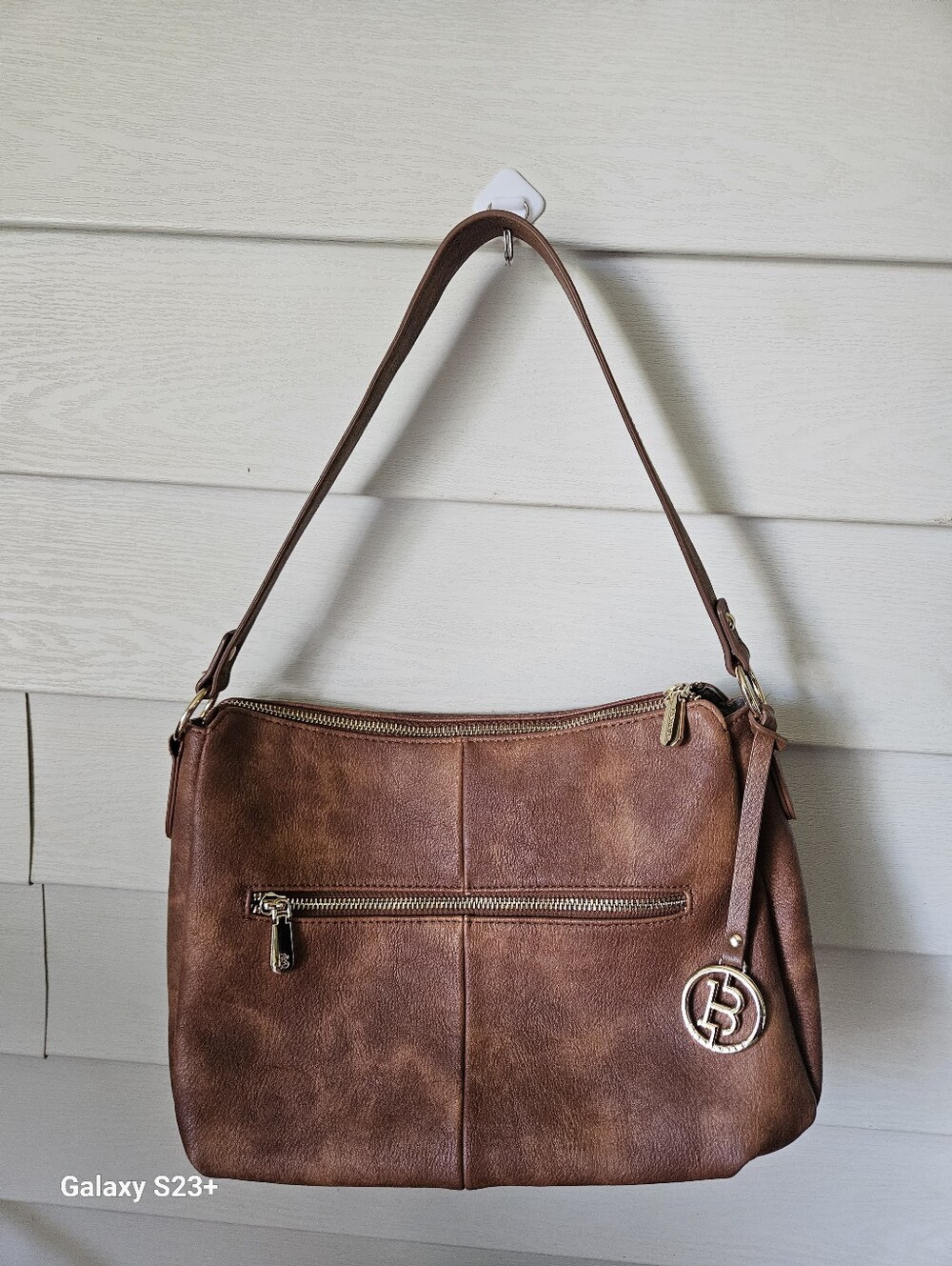 Bostanten Brown Shoulder Bag with Zip Pocket - Like New!